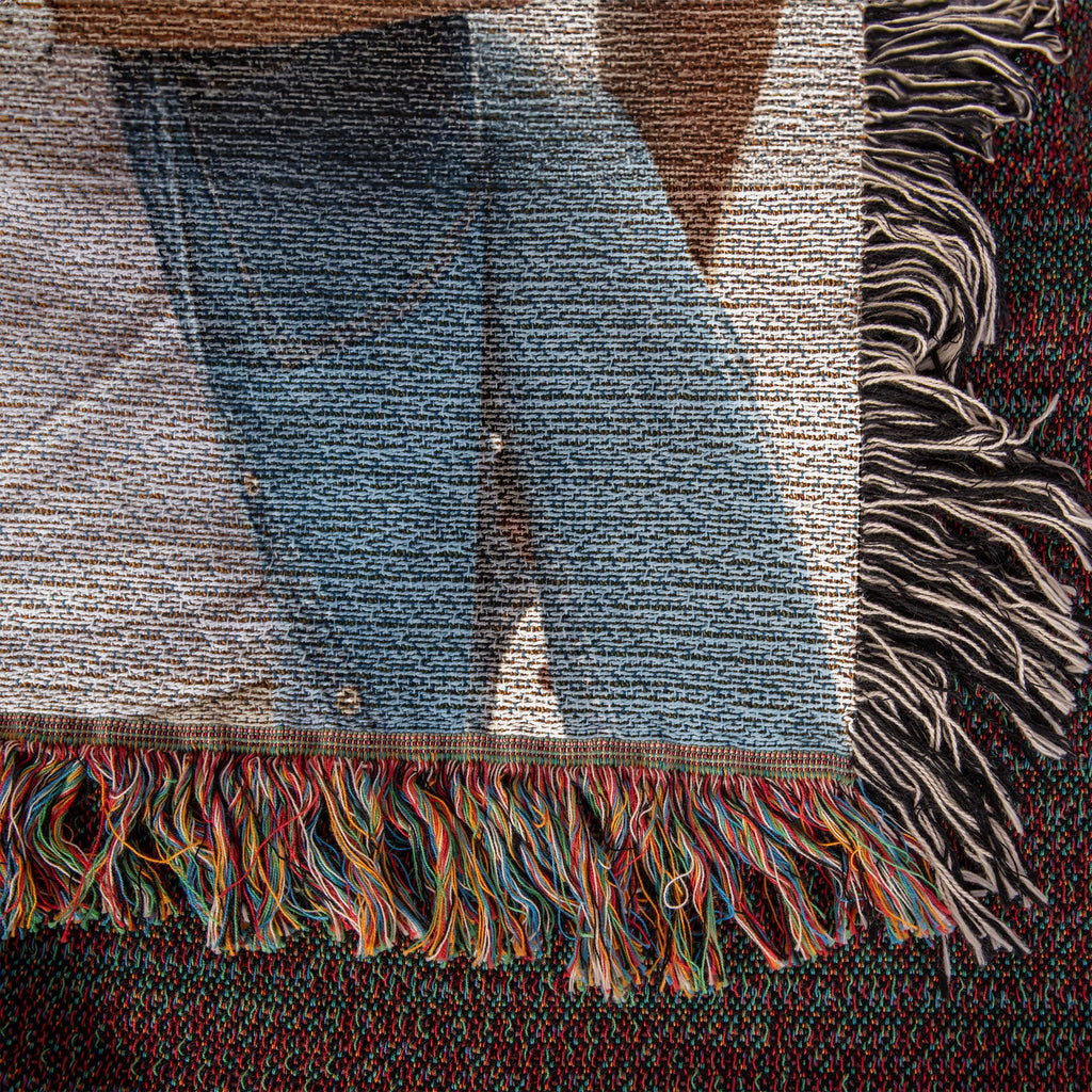 Close-up of the cotton weave and colorful fringe