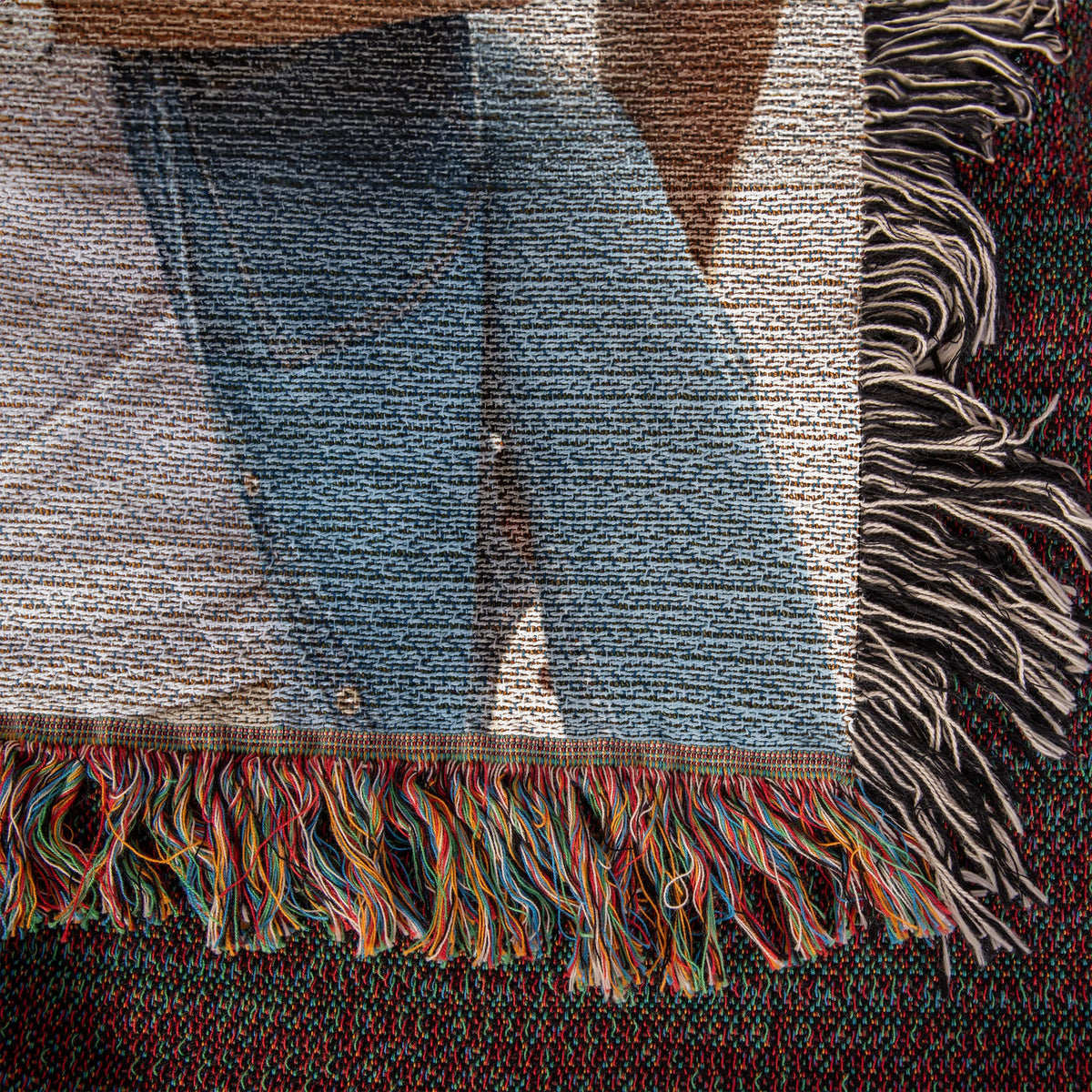 Close-up of the cotton weave and colorful fringe